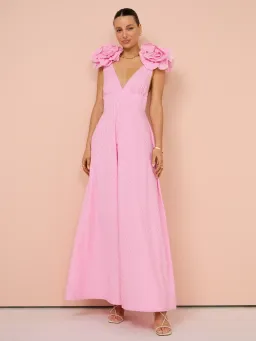 Aston Studio Eliza Dress in Fuschia Fine Stripe for rent on The Volte - image 1