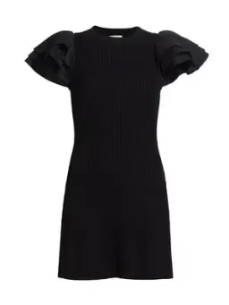 Aje Black Questa Puff Ruffle Sleeve Mini Dress | Size M for rent on The Volte - image 4
