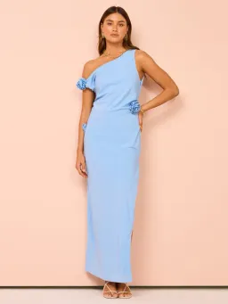 Issy - Off Shoulder Maxi Dress in Blue for rent on The Volte - image 1