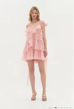 Aje Erin Mini Dress in muted rose for rent on The Volte - image 1