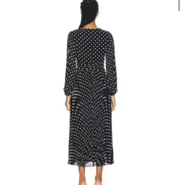 ZIMMERMANN SUNRAY LONG SLEEVE MIDI DRESS IN BLACK/CREAM DOT SIZE 1 for rent on The Volte - image 3