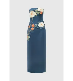 Leo Lin Rayna Appliqué Floral Bustier Maxi Dress Pear Blossom Size AU 12 for rent on The Volte - image 6