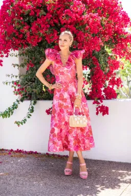 Aje enchanted plunged midi dress 8 for rent on The Volte - image 1