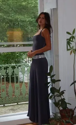 Sylavie Swimwear, Toscana Maxi Dress, Charcoal Grey, size 8  for rent on The Volte - image 2