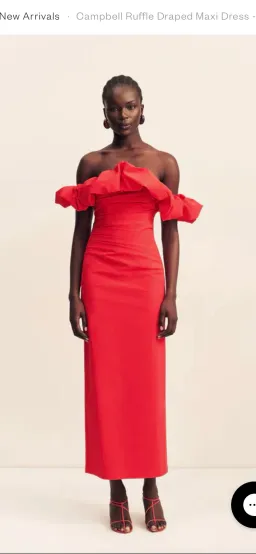 Shona Joy - Campbell Ruffle Draped Maxi Dress - Goji for rent on The Volte - image 6