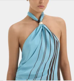 Rioja Halter Scarf Maxi Dress by SIR. for rent on The Volte - image 4