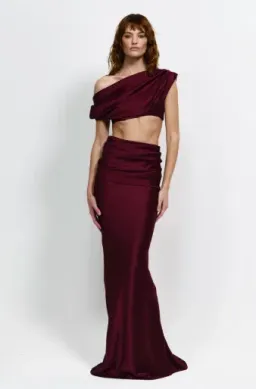 Effie Kats Perez Set Maxi Burgundy Size 10  for rent on The Volte - image 1