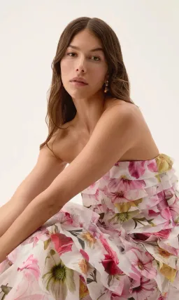 Aje / Fleur Pleated Gown / Collage Floral / Size 12 for rent on The Volte - image 2