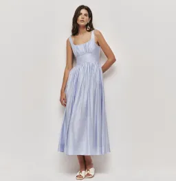 Aje Mist Midi Dress - Light Blue Size 12 for rent on The Volte - image 4