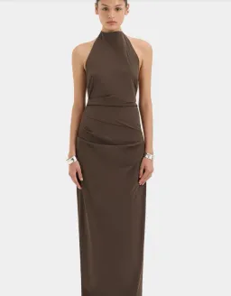 Sir Sol Halter Gown in Mocha Size 0/6 for rent on The Volte - image 1