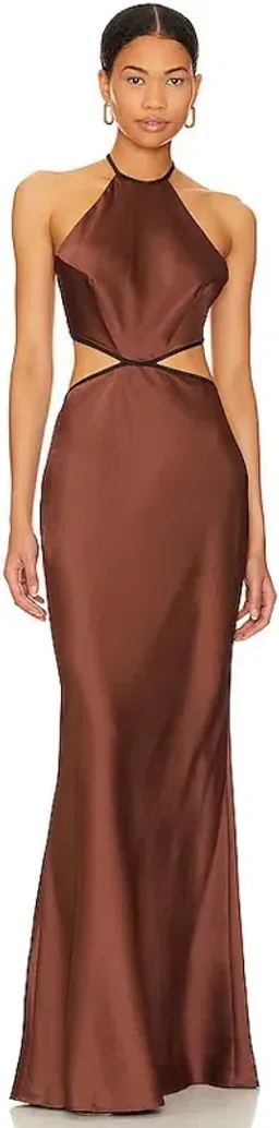 Misha Edem Maxi Dress - chocolate - size S/8 for rent on The Volte - image 1