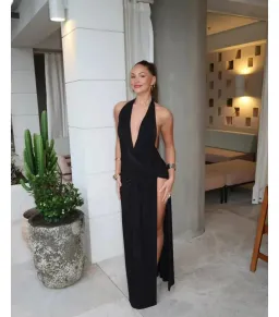 Natalie Rolt Winona Maxi Gown Black Size AU 12 for rent on The Volte - image 1