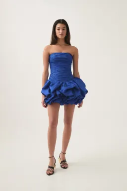 AJE Violette Bubble Hem Mini Dress in Cobalt Size 8 for rent on The Volte - image 3