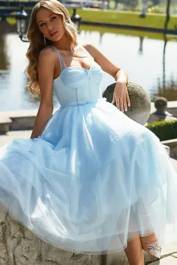 Alamour Jolie Corset Dress in Baby Blue Size S for rent on The Volte - image 6