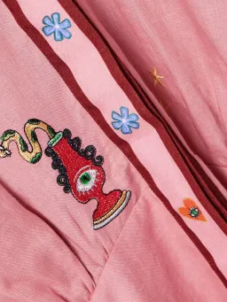 ALEMAIS Timmy  Embroidered Mini Dress Pink Size 10 AU for rent on The Volte - image 15