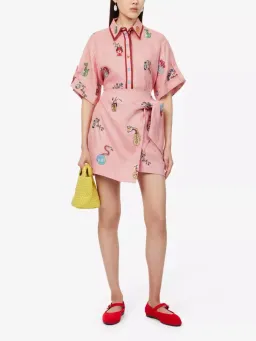 ALEMAIS Timmy Embroidered Shirt & Sarong Skirt Pink Size 10 AU for rent on The Volte - image 9