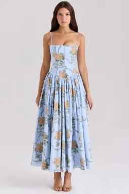 House of CB Ysabella Maxi Dress in Blue Floral for rent on The Volte - image 1