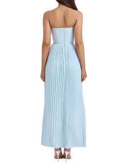 House of CB Marcella Ocean Blue Pleated Maxi Dress for rent on The Volte - image 3