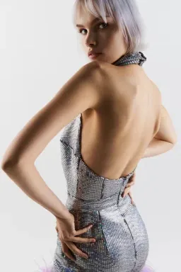 New Arrivals İlkyaz Özel ‘Vanessa in Les Bains’ Mini Dress — Silver (Size 38) for rent on The Volte - image 2