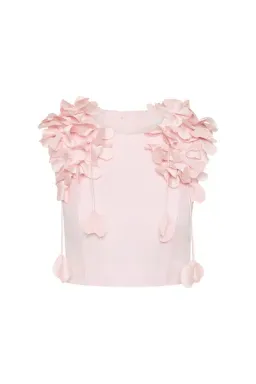 Aje Camille Skirt Size 6 and Flower Top Size 8 Pastel Baby Pink for rent on The Volte - image 2