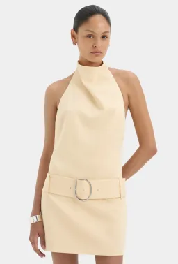 SABINA BELTED MINI DRESS BUTTER SIZE 1/8 for rent on The Volte - image 4