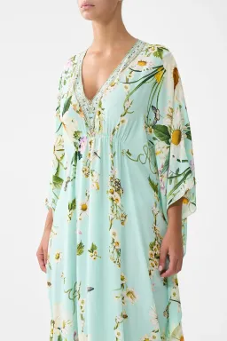 Camilla Gathered Waist Kaftan Floral Freefall size OS for rent on The Volte - image 4