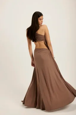 Ance Gria Serena Gown in taupe size XS  for rent on The Volte - image 4