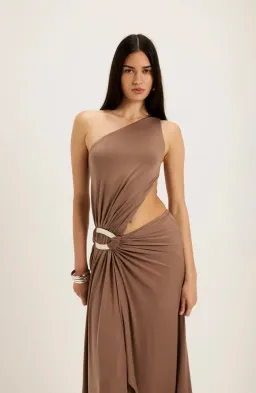 Ance Gria Serena Gown in taupe size XS  for rent on The Volte - image 3
