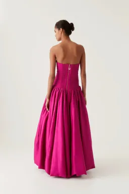 Aje Violette Bubble Hem Maxi Dress - Deep Magenta for rent on The Volte - image 3