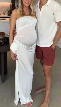 Magda Butrym White Strapless Maxi Dress for rent on The Volte - image 2