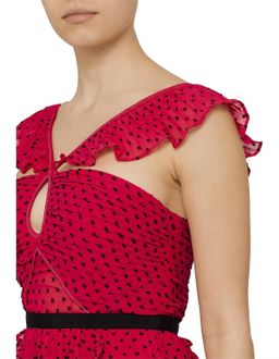 Self portrait fuchsia polka dot midi dress Size 10 for rent on The Volte - image 4