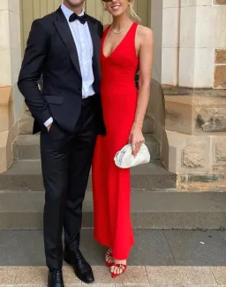 Effie Kats Eiza Gown in Cherry Red S for rent on The Volte - image 2