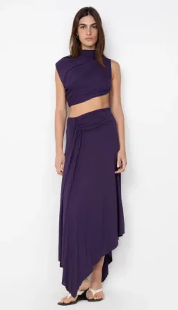 Bec & Bridge LEILAH DRAPE MIDI DRESS DEEP VIOLET Size 6 for rent on The Volte - image 3