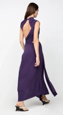 Bec & Bridge LEILAH DRAPE MIDI DRESS DEEP VIOLET Size 6 for rent on The Volte - image 2