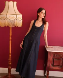 Katharina Lou - Denim Annabel Maxi for rent on The Volte - image 9