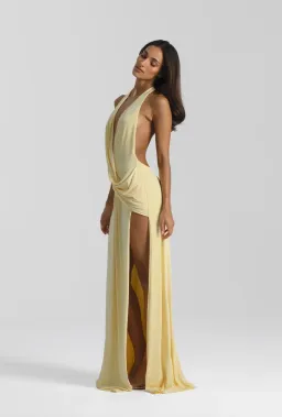 Natalie Rolt Winona Gown in Lemon Size 2 / AU 10 for rent on The Volte - image 2