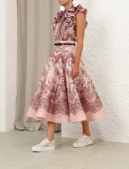 Zimmermann Crush Frilled blouse and midi skirt size 2  for rent on The Volte - image 2