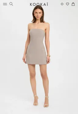Kookai Mini Alto Dress - Tan for rent on The Volte - image 3