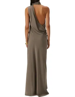 MISHA Constantina Satin Gown in Iron Grey, Size M / 10 for rent on The Volte - image 4