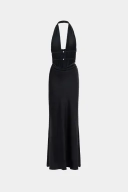 MISHA CELINE SATIN MAXI DRESS size M for rent on The Volte - image 4