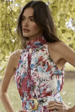 Sofia Irina Halter Dress - Spring Flora Size: 6 for rent on The Volte - image 3