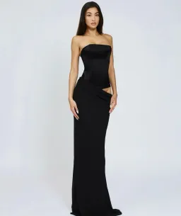 Cherie Attire Clara Maxi Dress black for rent on The Volte - image 1