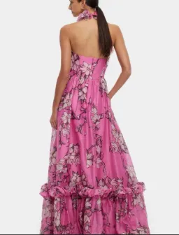 Leo Lin Isabelle Ruffled Halter Neck Maxi Dress for rent on The Volte - image 2