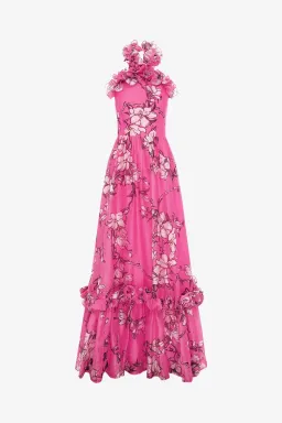 Leo Lin Isabelle Ruffled Halterneck Maxi Dress Size 14 for rent on The Volte - image 4