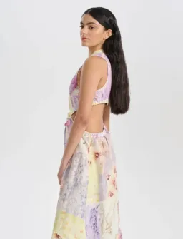Oli & Kubo Reina Dress in Botanical Collage - Size 8 for rent on The Volte - image 2