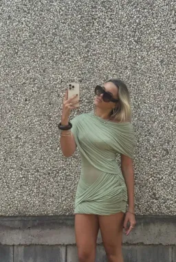 Benni Otto Mini Dress in Pistachio Green size 6 for rent on The Volte - image 5