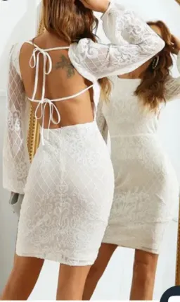 Miss Ord White Sequinn Mini Cocktail mini dress size L- S14Aus/ Uk12/ USA10 for rent on The Volte - image 2