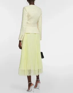 Self-Portrait Bouclé and chiffon midi dress for rent on The Volte - image 2