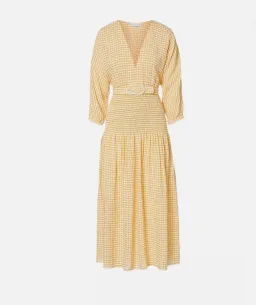 Gingham Shirred Dress Tangerine for rent on The Volte - image 3