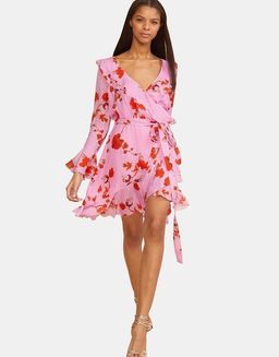 Cynthia Rowley Malibu Ruffle Dress Pink Size XS for rent on The Volte - image 1